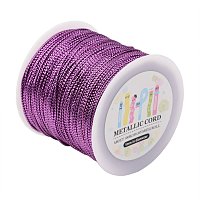 ARRICRAFT 109 Yards 1mm Non Stretch Jewelry Braided Thread Gift Wrap Ribbon Metallic Tinsel Cord Rope Purple