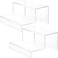 OLYCRAFT 2PCS Acrylic Display 2-Layer Clear Acrylic Display Stands Bangle Display Candy Dessert Table Display 2-Layer Showcase Fixtures