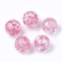 ARRICRAFT Resin Beads, Imitation Amber, Round, Hot Pink, 10mm, Hole: 2mm