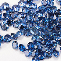 Honeyhandy Diamond Shaped Cubic Zirconia Pointed Back Cabochons, Faceted, Royal Blue, 10mm