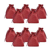 ARRICRAFT 100pcs Burlap Packing Pouches Drawstring Bags 3.7x5.3 Gift Bag Jute Packing Storage Linen Jewelry Pouches Sacks for Wedding Party Shower Birthday Christmas Jewelry DIY Craft, DarkRed