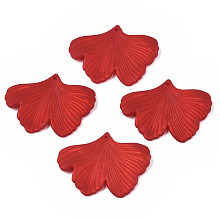 Honeyhandy Rubberized Style Opaque Acrylic Pendants, Ginkgo Leaf, Dark Red, 33.3x44.9x4mm, Hole: 1.5mm