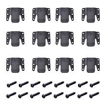 SUPERFINDINGS 12Pcs Iron Universal Sectional Sofa Interlocking Brackets, Metal Couch Connectors, with 72Pcs Iron Wood Screws, Black, Brackets: 64x76x9mm, Hole: 6mm, Screws: 27.5x8mm