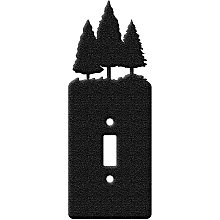 Arricraft 1 Set Trees Iron Single Toggle Light Switch Wall Plate Cover Power Outlet Decorations Rectangle Black with Screws for Switch, Electric Outlets, GFCI and Dimmers About 2.72x7.17inch