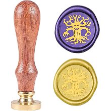 CRASPIRE Wax Seal Stamp Demon Tree Vintage Brass Head Wooden Handle Removable Sealing Wax Seal Stamp 25mm for Embellishment of Envelopes Wedding Invitations Wine Packages