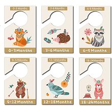 CREATCABIN 6Pcs Nursery Closet Organizer Dividers Animal Clothing Rack Size Dividers Hanger Dividers for Clothing 0-24 Months Age Size Hanger Organization Shower Registry Gift Supplies for Girl Boy