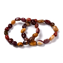 Honeyhandy Natural Mookaite Beaded Stretch Bracelets, Tumbled Stone, Nuggets, Inner Diameter: 2 inch(5~5.2cm)