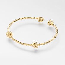 Honeyhandy Brass Twisted Cuff Bangle, Real 18K Gold Plated, 1-3/4 inchx2-1/8 inch(46x54mm)