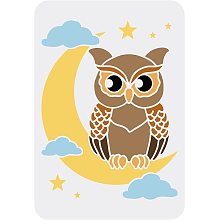 FINGERINSPIRE Owl Stencils for Painting 11.7x8.3inch Reusable Owl Stencil Owl Halloween Decorating Stencil Nocturnal Animal and Moon Stencils for Painting on Wall, Furniture, Wood, Paper