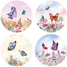 GORGECRAFT 4PCS Butterfly Static Window Stickers Decal Anti Collision Glass Clings Non Adhesive Vinyl Film Home Decorations Decals for Sliding Doors Windows Prevent Stop Birds Dogs