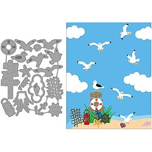 GLOBLELAND Beach Theme Die-Cuts Set Seagull Seashell Conch Cutting Dies for DIY Scrapbooking Festival Greeting Cards Diary Journal Making Paper Cutting Album Envelope Decoration