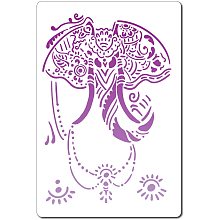 GORGECRAFT 8"X12"Elephant Stencil Wild Animal Mandala Templates Reusable Templates Plastic Drawing Painting Stencils Template for Painting on Card Wall Fabric Tile Canvas Wood Floor