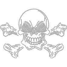 SUPERDANT Rhinestone Iron on Hotfix Transfer Decal Skull Clear Bling Patch Clothing Repair Applique T-Shirts Vest Shoes Hat Jacket Decoration Clothing DIY Accessories