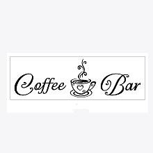 SUPERDANT PVC Wall Stickers, for Cafe Bar Decoration, Cup Pattern, 560x180mm