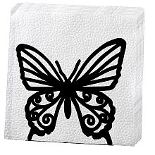 CREATCABIN Butterfly Napkin Holder Cutout Black Metal Tabletop Napkin Holder Hollow Out Freestanding Paper Tissue Dispenser for Restaurant Home Kitchen Countertop Dining Picnic Table 4.2 x 3.5inch