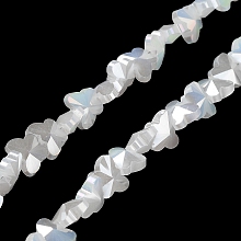 Electroplate Butterfly Glass Beads Strands, Faceted, AB Color Plated, White, 8x10x5.5mm, Hole: 1.2mm, about 100pcs/strand, 29.13''(74cm)