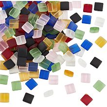 PandaHall Elite 175pcs 7 Colors Frosted Glass Beads for Jewelry Making, 12mm Square Beads Transparent Frosty Beads Matte Loose Spacer Beads for Friendship Bracelets Necklace Earring Jewelry Making