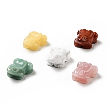 Honeyhandy Natural Gemstone Sculpture Display Decorations, for Home Office Desk, Frog, 17~18.5x37~39x25~27mm