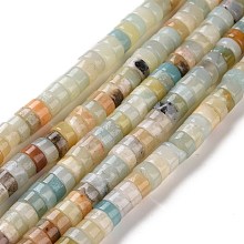 Honeyhandy Natural Flower Amazonite Beads Strands, Heishi Beads, Flat Round/Disc, 6x3mm, Hole: 1.2mm, about 117pcs/strand, 14.69''(37.3cm)