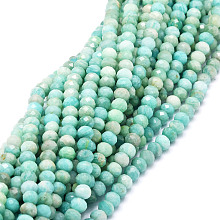 Honeyhandy Natural Amazonite Beads Strands, Faceted, Rondelle, 5.5~6x4~4.5mm, Hole: 1mm, about 95pcs/strand, 15.59''(39.6cm)