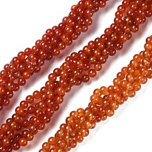 Honeyhandy Natural Carnelian Beads Strands, Grade AB, Round, 8mm, Hole: 0.8mm, about 44~47pcs/strand, 14.80~14.96 inch(37.6~38cm)