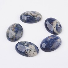 Honeyhandy Natural Sodalite Flat Back Cabochons, Oval, 18x13mm