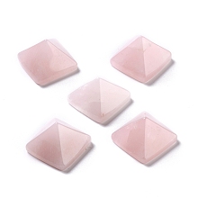 Honeyhandy Natural Rose Quartz Cabochons, Pyramid, 20x20x12~13mm, Diagonal Length: 26mm