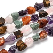 Honeyhandy Rough Raw Natural Mixed Gemstone Beads Strands, Nuggets, 12~21x10~22x5~15mm, Hole: 1~1.2mm, about 25pcs/strand, 16.34 inch(41.5cm)