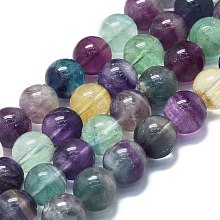 Honeyhandy Natural Fluorite Beads Strands, Round, 12.5mm, Hole: 1.2mm, about 33pcs/strand, 15.75''(40cm)