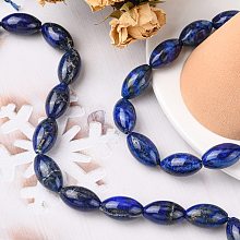 Honeyhandy Natural Lapis Lazuli Beads Strands, Oval, 22.5~23x13mm, Hole: 1mm, about 18pcs/strand, 15.94''(40.5cm)