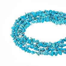 NBEADS 10 Strands 8mm Natural Chip Dyed Turquoise Loose Beads for Jewelry Making 33.85 Inches Per Strand, DarkTurquoise, Hole: 1mm