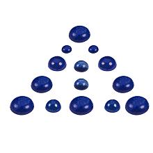 PandaHall Elite 32pcs 4 Sizes Half Round Natural Lapis Lazuli Cabochons Flatback Gemstones Beads Energy Healing Power Stone for Jewelry Making (6mm, 8mm, 10mm, 12mm)