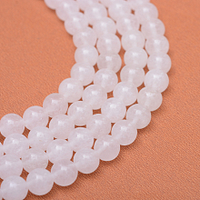 Honeyhandy Round Natural White Jade Bead Strands, White, 6mm, Hole: 1mm, about 65pcs/strand, 15.7 inch