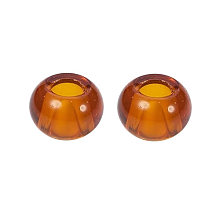 Honeyhandy Glass European Beads, Large Hole Beads, Rondelle, Chocolate, 15x10mm, Hole: 5~6.4mm