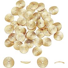 DICOSMETIC 50Pcs Wavy Disc Beads Textured Brass Flat Round Spacer Beads 10mm Gold Color Twist Metal Beads Small Loose Beads for DIY Bracelet Necklace Jewelry Making, Hole: 1.3mm