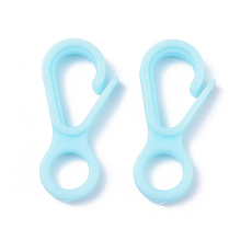 Honeyhandy Plastic Lobster CLaw Clasps, Sky Blue, 33x15.5x4.5mm, Hole: 7.5mm