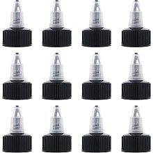 OLYCRAFT 36pcs Squeeze Bottle Cap Black and Natural Twist Caps Replacement Caps for Squeeze Bottles Glue Bottles Dispensing Caps Neck Diameter 1 Inch Diameter