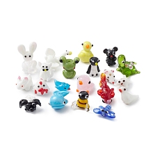 Honeyhandy Handmade Lampwork Beads, Mixed Animal, Mixed Color, 9.5~30x13.8~30.5x6.5~15.2mm, Hole: 1.2~2mm