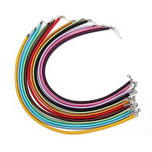 Honeyhandy Silk Cord Necklace Making, with Brass Clasps, Mixed Color, 17~18 inch, 5mm