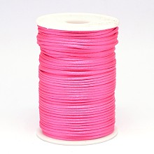 Honeyhandy Polyester Cord, Satin Rattail Cord, for Beading Jewelry Making, Chinese Knotting, Deep Pink, 2mm, about 100yards/roll