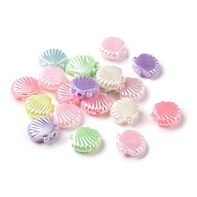 Honeyhandy Imitation Pearl Acrylic Beads,  Shell, Mixed Color, 10x11.5x3.5mm, Hole: 1.5mm, about 2173pcs/500g