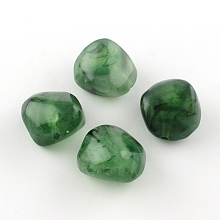 Honeyhandy Nuggets Imitation Gemstone Acrylic Beads, Medium Sea Green, 25x24x17mm, Hole: 3mm, about 84pcs/500g