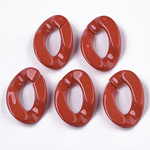 Honeyhandy Opaque Acrylic Linking Rings, Quick Link Connectors, for Curb Chains Making, Twist, Red, 30x21x6mm, Inner Diameter: 16x8mm