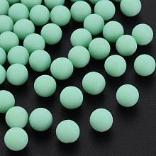 Honeyhandy Opaque Acrylic Beads, Frosted, No Hole, Round, Aquamarine, 6mm, about 3900pcs/500g