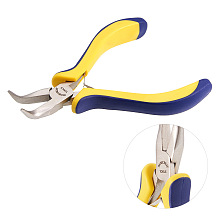 BENECREAT 5 inch Bent Nose Pliers Comfort Rubber Grip Jewelry Making, Handcraft Making