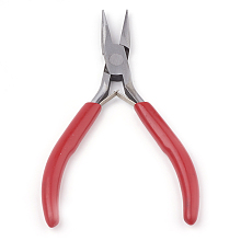 Honeyhandy 45# Carbon Steel Jewelry Pliers, Chain Nose Pliers, Red, 13.5x6.5x1cm