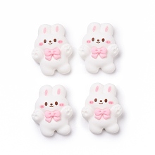 Honeyhandy Opaque Resin Cabochons, Rabbit, White, 23.5x19x8mm