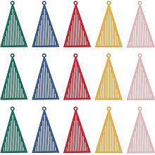 DICOSMETIC 50Pcs 5 Colors Triangle Charms Blank Frame Hollow Pendant Filigree Pendants Green/Blue/Red/Yellow/Pink Geometric Pendant for DIY Necklace Jewelry Making Crafts, Hole: 1.5mm