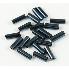 Honeyhandy Glass Bugle Beads, Seed Beads, Marine Blue, about 6mm long, 1.8mm in diameter, hole: 0.6mm, about 10000pcs/bag. Sold per package of one pound