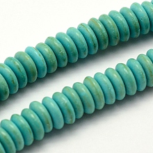 Honeyhandy Synthetic Turquoise Beads Strands, Dyed, Rondelle, 6~6.5x2mm, Hole: 1.5mm, about 181pcs/strand, 15.9 inch(40.5cm)